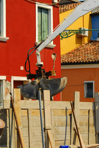 挖掘 房屋 泻湖 建造 挖泥船 威尼斯 意大利 小岛 船艇