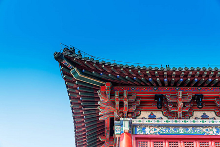 现代屋檐古建筑屋檐特写照片