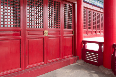 Chinese old red door 