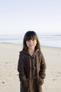 愉快的 自然 外部 海洋 童年 女孩 清白 青春期 海滩