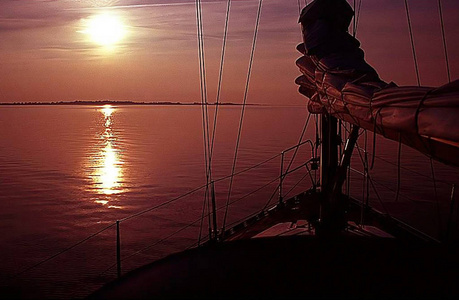太阳 闪耀 黄昏 海洋 帆船 日落