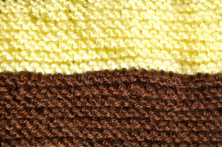 手工针织面料黄棕色羊毛底纹
