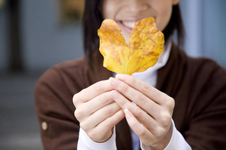 冬天 女人 二十岁 肖像 秋天 秋色 日本人 自然 风景
