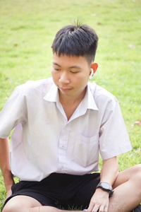 肖像 泰国 小孩 面对 美丽的 放松 美女 学生 公园 白种人