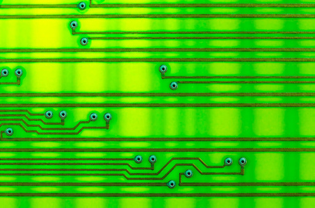 Circuit board as an abstract background, shot with backlight on 