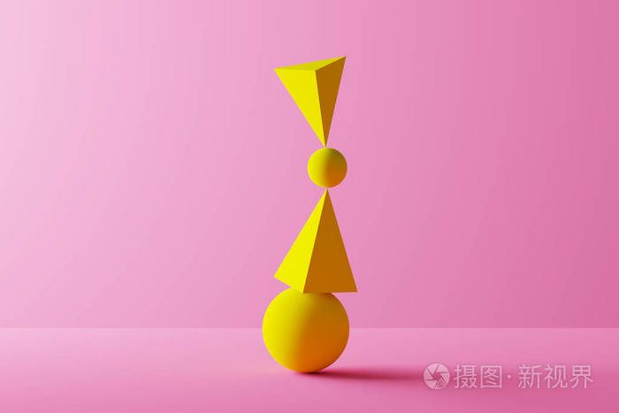 完美平衡中的几何图形三维渲染