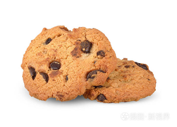 白色剪切路径上隔离的cookie