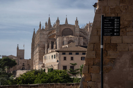 Kathedralen La Seu，皇家宫殿，Palma de Mallorca的La Almudaina，著名的Palma 
