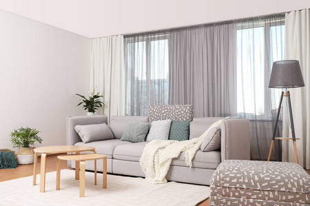 新的 纺织品 地板 枕头 窗帘 家具 房间 要素 公寓 窗户