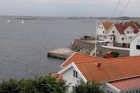 瑞典 房子 建筑学 村庄 古老的 天空 自然 地标 海洋
