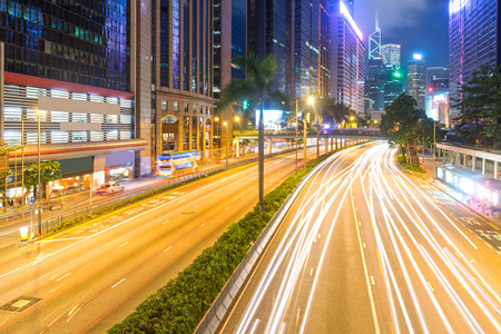 夜间香港交通