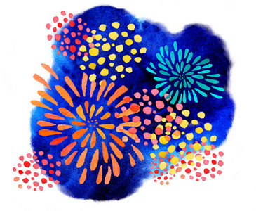 插画烟花图片-插画烟花素材-插画烟花插画-摄图新视界