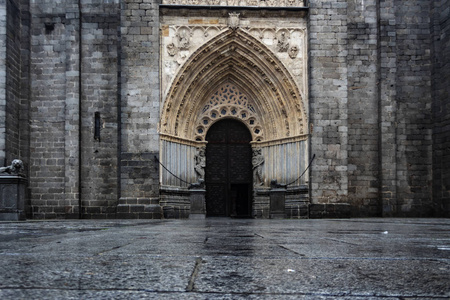 里昂 古老的 历史的 外部 拱门 大教堂 遗产 城堡 阿维拉