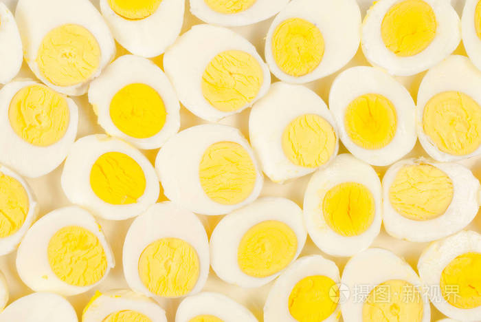 half boiled eggs background.
