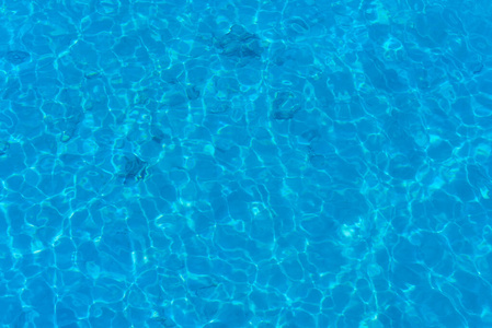 Background of water in blue swimming pool, water surface with a 