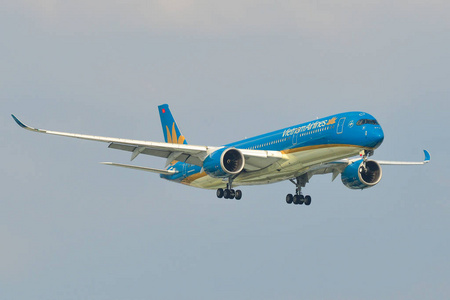 Passenger airplane at Tan Son Nhat Airport 