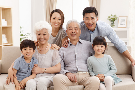 中国风福幸福家庭合影照片