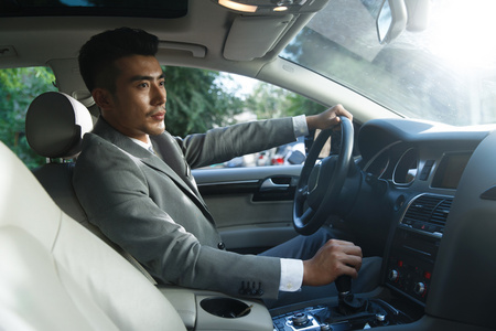 开车的有钱男人背景