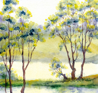 风景画水粉彩图片