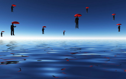 神秘的 超现实主义 想象 冒险 疯子 幻想 雨伞 创造力