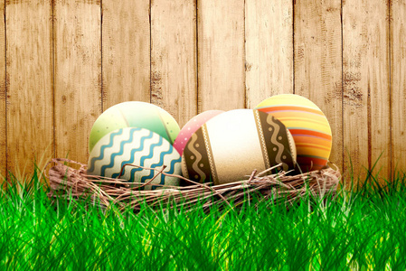 鸡蛋 颜色 特写镜头 庆祝 纹理 自然 栅栏 复活节 篮子