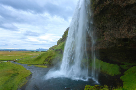 冰岛语 旅行 悬崖 瀑布 日光 国家的 地标 峡谷 蒸气