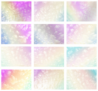 Sky and cloud set with pastel colorful background .  