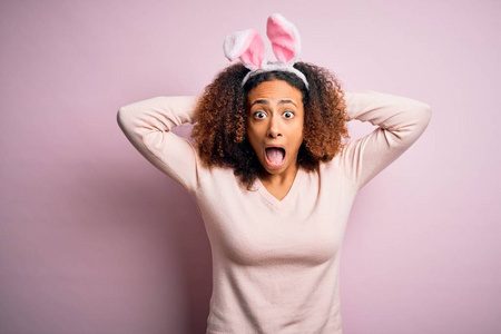 粉红色 复活节 头发 兔子 疯狂的 耳朵 愤怒的 女孩 服装