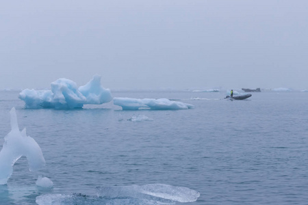 Bizarre  floes of Iceberg lagoon jokulsarlon on the south of 