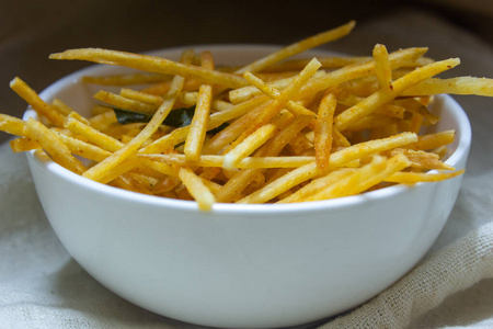 香脆木薯条.照片