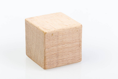 Wooden cubes on a white background 