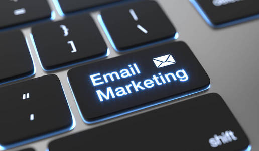 Email marketing text on keyboard button.