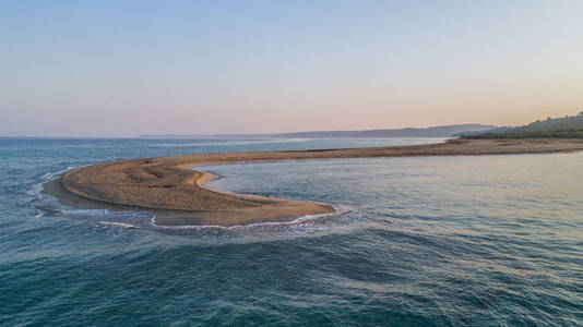 鸟瞰图 希腊语 旅游业 爱琴海 希腊 日出 海滩 夏天 斗篷