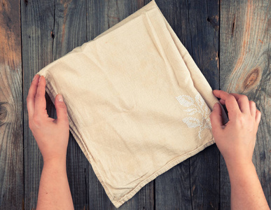 木材 古老的 折叠 餐巾纸 空的 软的 米色 服务 食物