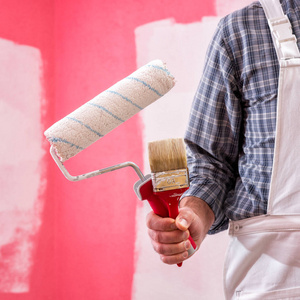 绘画 恢复 更新 男人 房子 房间 白种人 粉红色 建设
