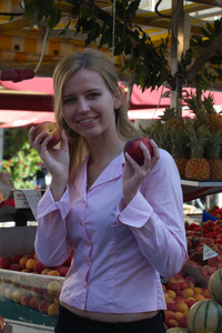 水果 微笑 食物 夏季 零售业 购买 杂货店 市场 超市
