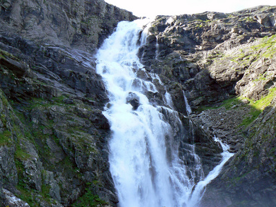 斯堪的纳维亚 瀑布 乡村 岩石 自然 挪威 风景