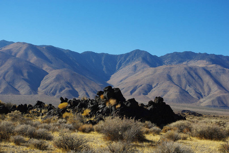 加利福尼亚 荒地 沙漠 岩石 喷气式飞机 灌木 无遮盖 苍穹