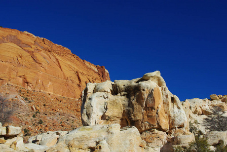 西南 岩石 无遮盖 砂岩 沙漠 美国 五花八门 万里无云