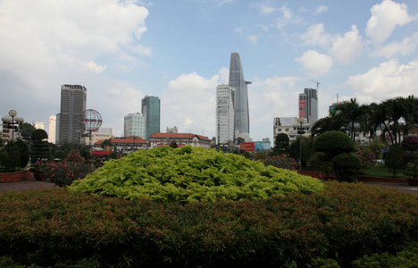 越南 摩天大楼 进步 商业 天际线 天空 西贡 生长 场景