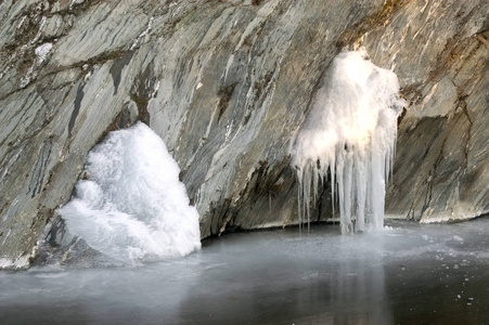 晶体 风景 冰冷的 岩石 冬天 寒冷的 二月 冻结 气候