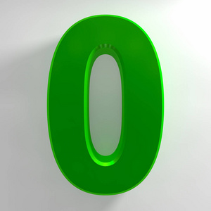 0号绿色集合白色背景插图3D渲染