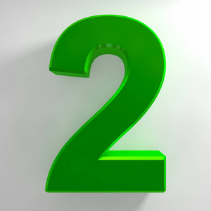 2号绿色收集白色背景插图三维渲染