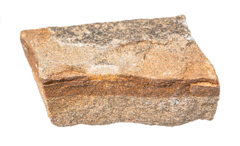 白色上孤立的粗糙多晶砂岩照片