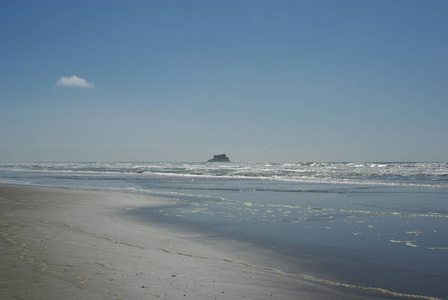 海滨 波浪 海洋 美国 海岸 海滩 小岛 太平洋