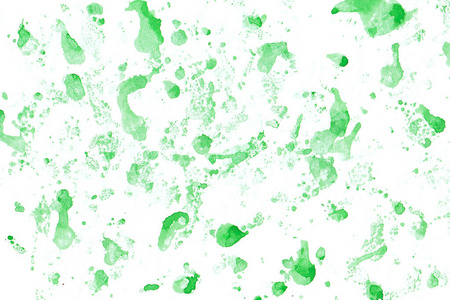 绿色水彩抽象背景。在白色水彩纸上涂上美丽的颜料。手绘。桌面图案或贺卡的图片。
