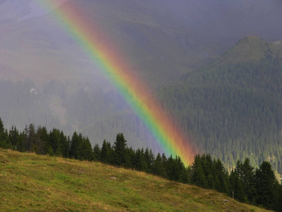 阿尔卑斯山 下雨 五颜六色 迁移 天气 彩虹 假日 疗养