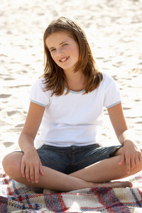 阳光 海滩 肖像 头发 长的 漂亮的 假期 女孩 小地毯