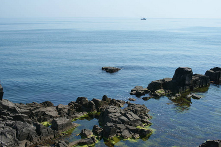 纹理 物体 风景 夏天 美丽的 波浪 阳光 巨石 旅游业