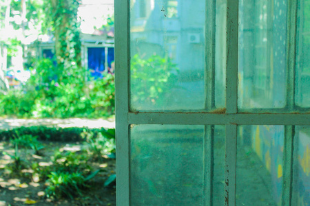 花园 外部 复古的 建筑学 庭院 木材 金属 窗口 自然